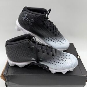 Under Armour UA Spotlight Fran RM 4.0 WD Black White Molded‎ Cleats Size 10.5W